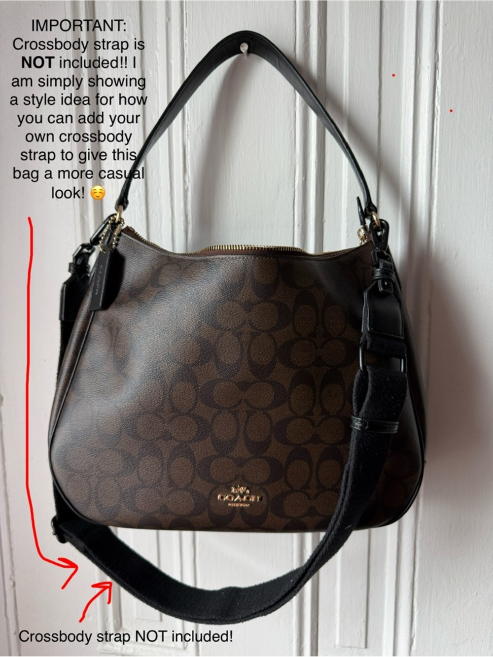 Coach Brown/Black Signature Canvas Hobo Shoulder Bag - Picture 10 of 15